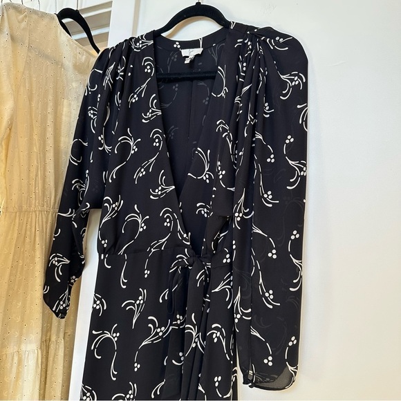 Joie Acantha Asymmetrical Wrap Silk Dress Caviar Size Small S - Picture 4 of 16